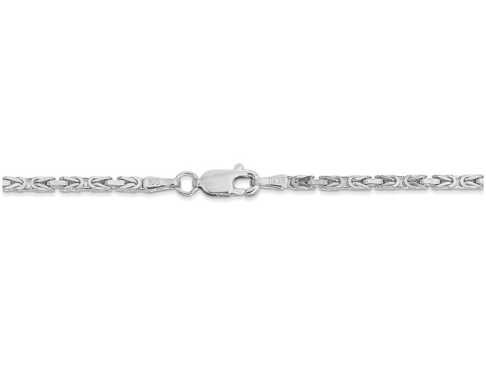FJC Finejewelers 18 Inch 14 kt White Gold 2mm Byzantine Chain Necklace