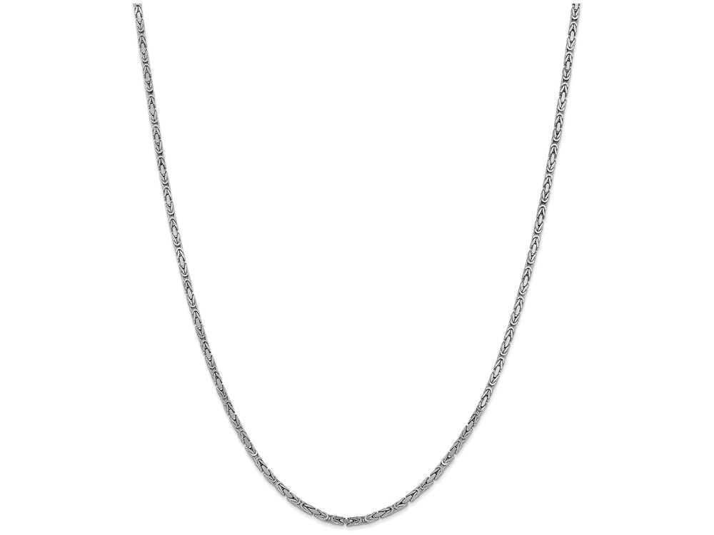 FJC Finejewelers 20 Inch 14 kt White Gold 2mm Byzantine Chain Necklace