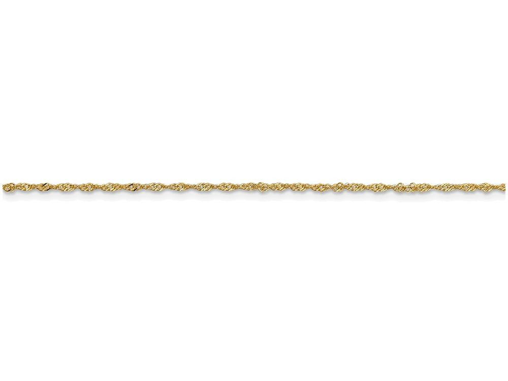 FJC Finejewelers 9 Inch 14k Yellow Gold 1.10mm Singapore Chain Ankle Bracelet (Smaller Ankles)