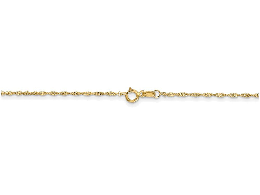 FJC Finejewelers 9 Inch 14k Yellow Gold 1.10mm Singapore Chain Ankle Bracelet (Smaller Ankles)