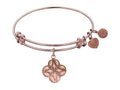 Angelica Collection Non-antique Pink Stipple Finish Brass celtic Four Knot Expandable Bangle
