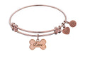 Angelica Collection Non-antique Pink Stipple Finish Brass bone W/love  Expandable Bangle