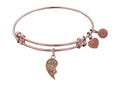 Angelica Collection Antique Pink Stipple Finish Brass Right-half Heart Best Friends Forever bff Expandable Bangle