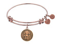 Angelica Collection Antique Pink Stipple Finish Brass Female Expandable Bangle