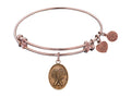 Angelica Collection Antique Pink Stipple Finish Brass tennis Expandable Bangle