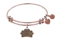 Angelica Collection Antique Pink Stipple Finish Brass princess Expandable Bangle