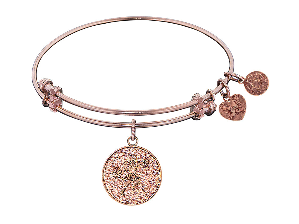 Angelica Collection Non-antique Pink Stipple Finish Brass cheerleader  Expandable Bangle