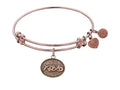 Angelica Collection Antique Pink Stipple Finish Brass hugs and Kisses Expandable Bangle