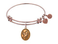 Angelica Collection Antique Pink Smooth Finish Brass dove With Olive Branch+peace Expandable Bangle