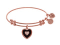 Brass With Pink Finish Charm On Pink Angelica Collection Bangle