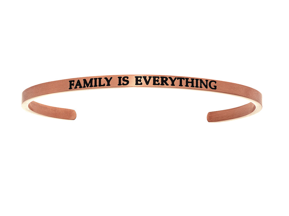 Intuitions Stainless Steel Pink Finish family Is Everything Cuff Bangle