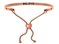 Intuitions Stainless Steel Pink Finish believe Adjustable Friendship Bracelet