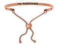 Intuitions Stainless Steel Pink Finish i'm Passionate Adjustable Friendship Bracelet