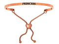 Intuitions Stainless Steel Pink Finish princess Adjustable Friendship Bracelet