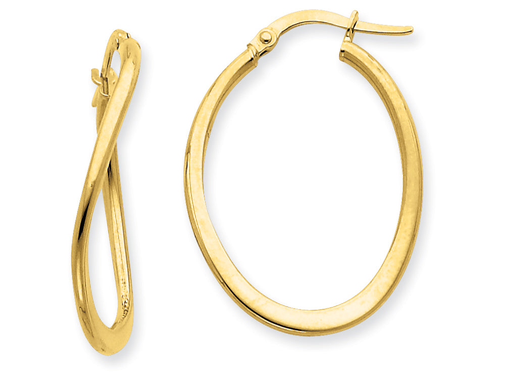 FJC Finejewelers 14k Yellow Gold 2mm Polished Tapered Twist Hoop Earrings