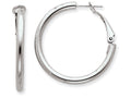 FJC Finejewelers 14k White Gold 3x25mm Polished Round Hoop Earrings