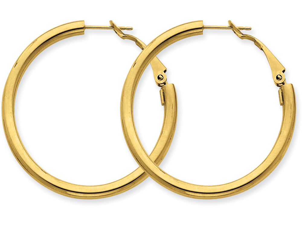 FJC Finejewelers 14k Yellow Gold 3x30mm Polished Round Hoop Earrings