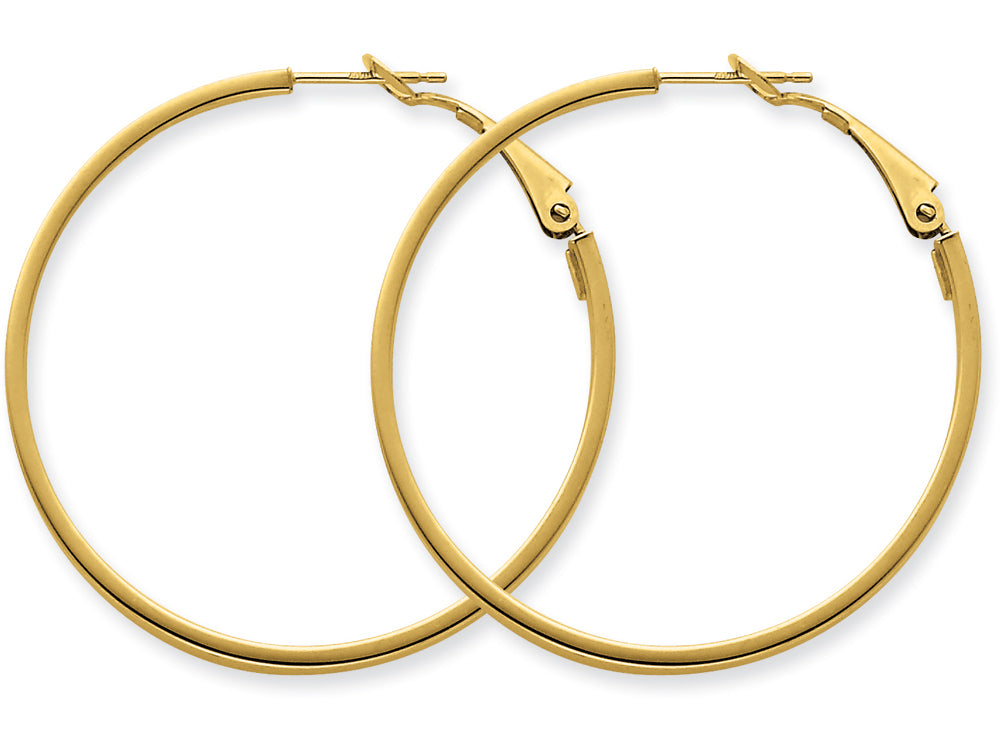 FJC Finejewelers 14k Yellow Gold 3x35mm Polished Round Hoop Earrings