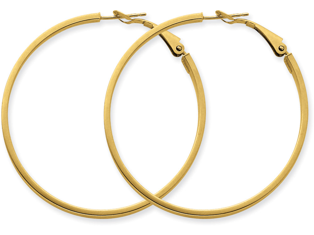 FJC Finejewelers 14k Yellow Gold 3x40mm Polished Round Hoop Earrings