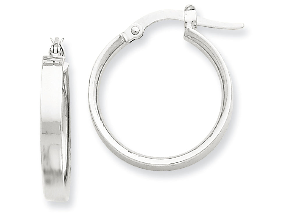 FJC Finejewelers 14k Yellow Gold with White Rhodium Hoop Earrings