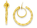FJC Finejewelers 14k Yellow Gold Twisted Non-pierced Hoop Earrings