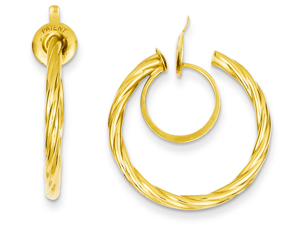 FJC Finejewelers 14k Yellow Gold Twisted Non-pierced Hoop Earrings