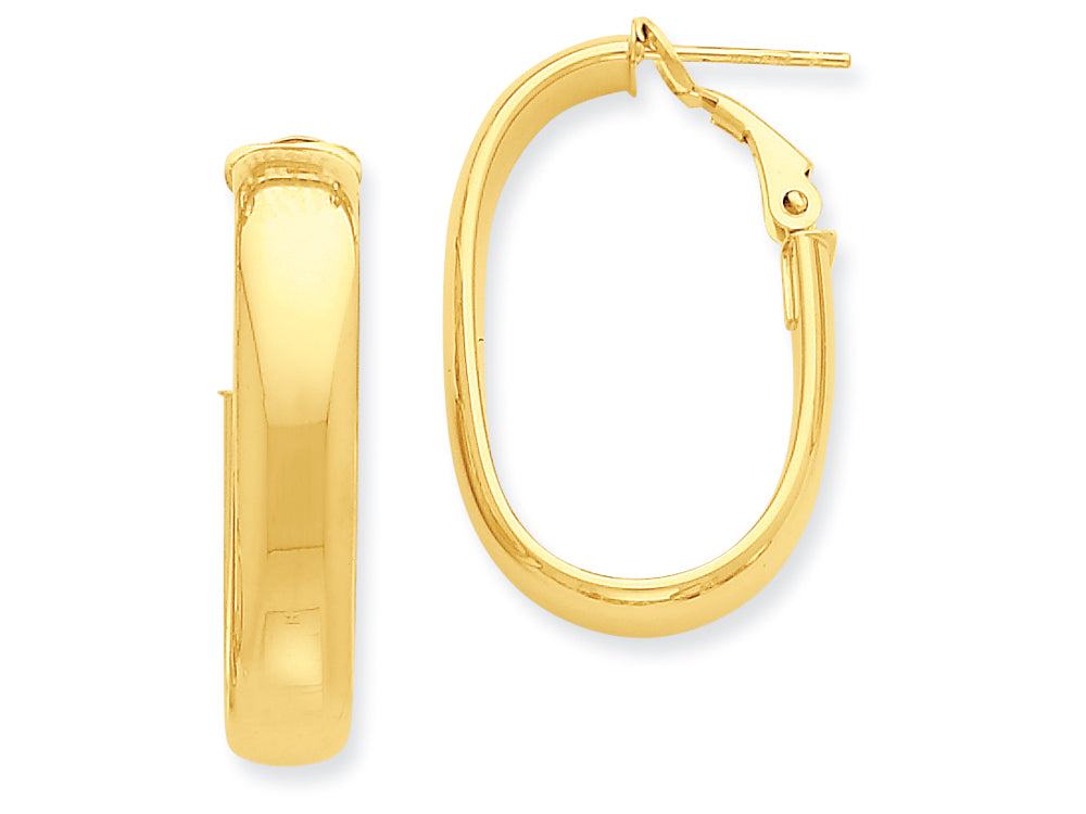 FJC Finejewelers 14k Yellow Gold Oval Hoop Earrings