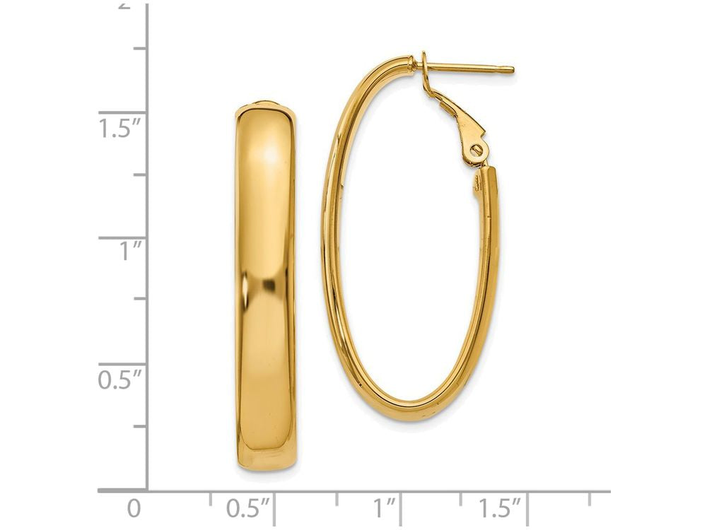 FJC Finejewelers 14k Yellow Gold Oval Hoop Earrings
