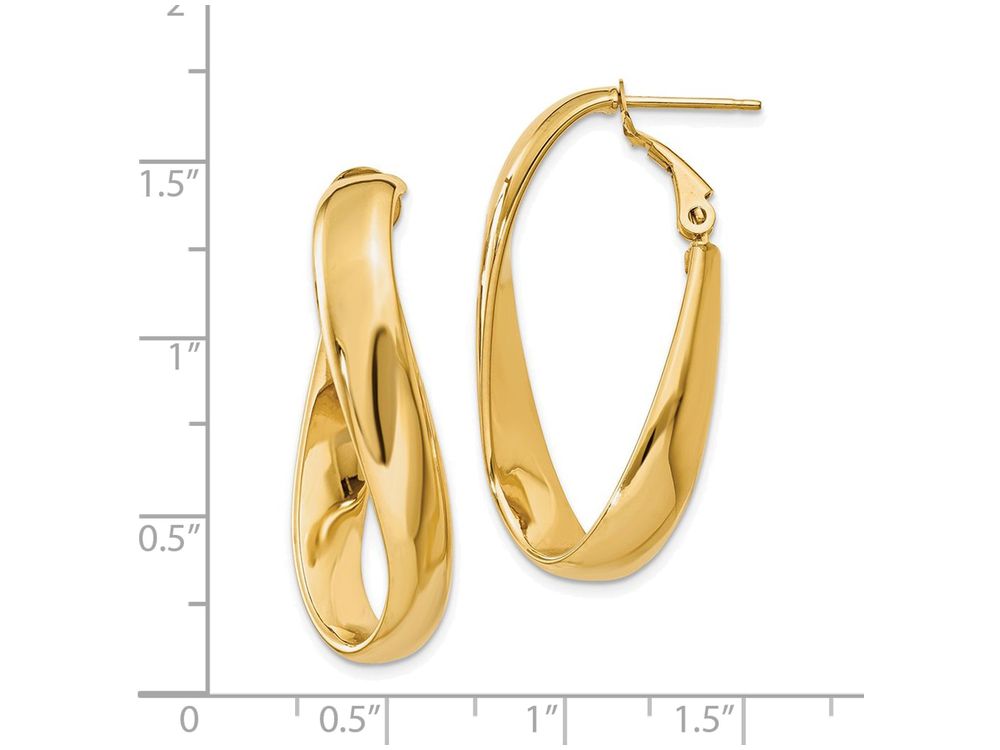 FJC Finejewelers 14k Yellow Gold Twisted Oval Hoop Earrings