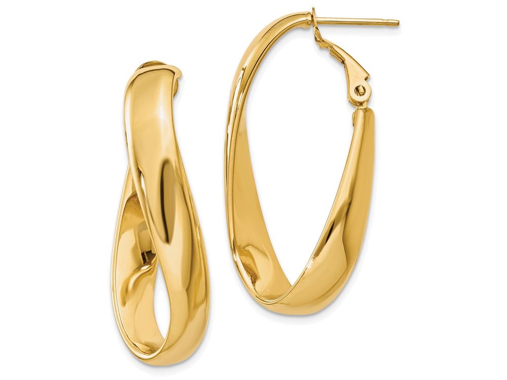 FJC Finejewelers 14k Yellow Gold Twisted Oval Hoop Earrings