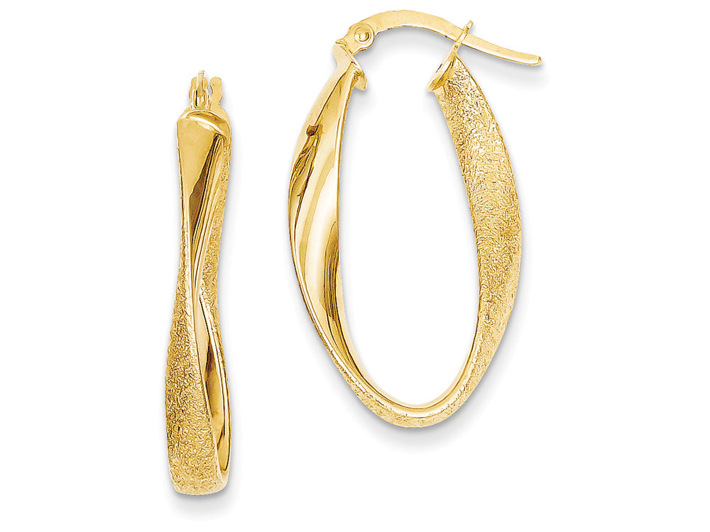 FJC Finejewelers 14k Yellow Gold Oval Hoop Earrings