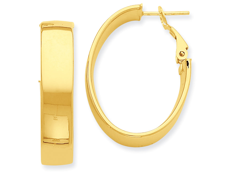 FJC Finejewelers 14k Yellow Gold Oval Hoop Earrings