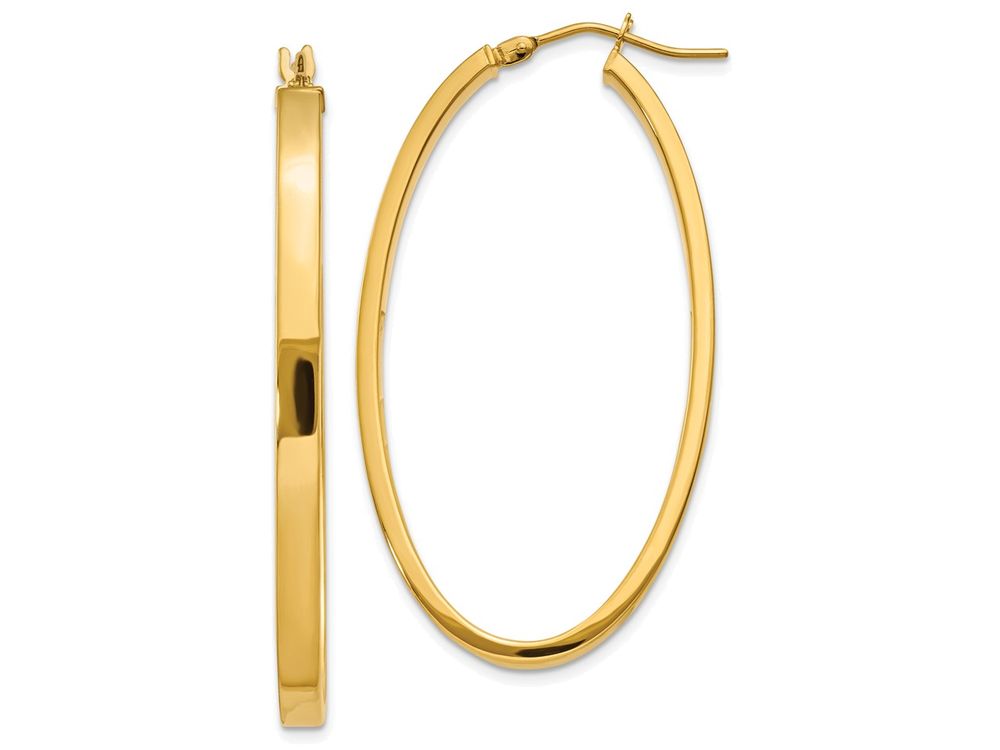 FJC Finejewelers 14k Yellow Gold Polished Oval Hoop Earrings