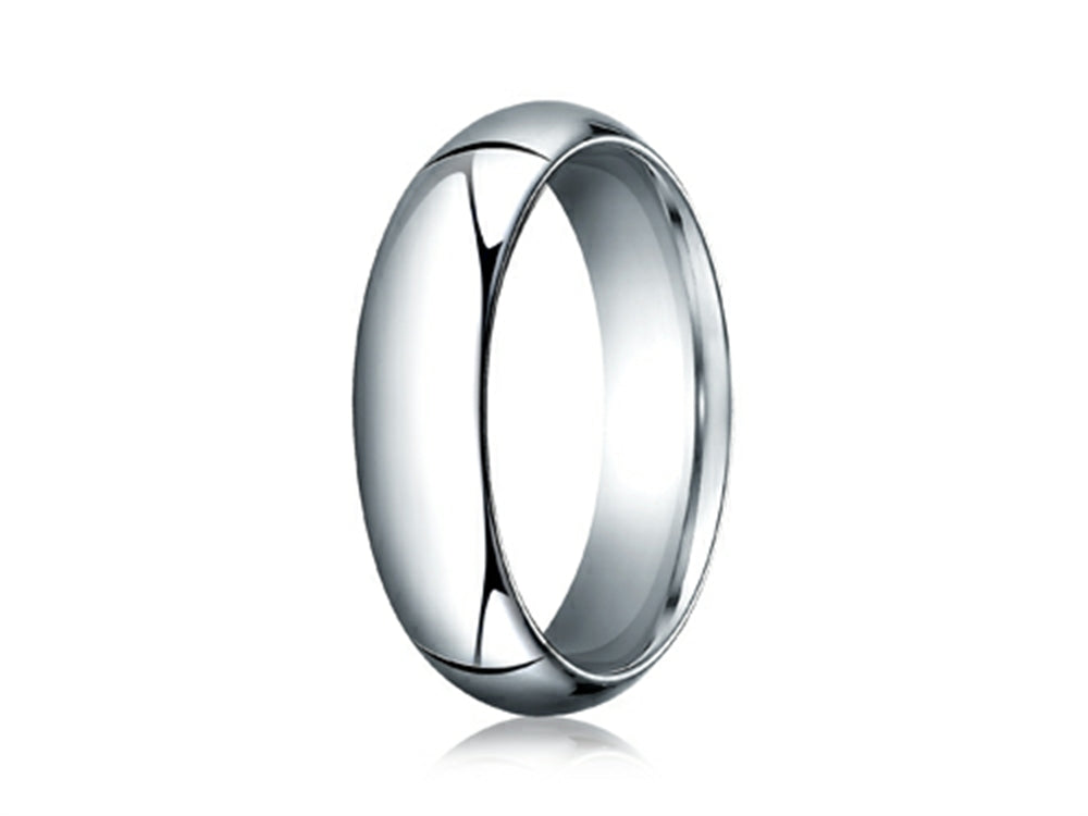 Benchmark Platinum 6mm Slightly Domed Standard Comfort-fit Ring