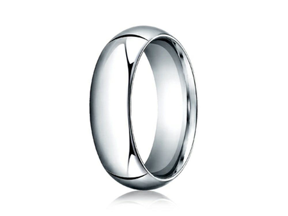 Benchmark Platinum 7mm Slightly Domed Standard Comfort-fit Ring