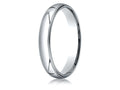Benchmark Platinum 4mm Slightly Domed Standard Comfort-fit Wedding Band / Ring With Milgrain
