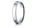 Benchmark Platinum 4mm Flat Comfort-fit Wedding Band / Ring With Milgrain