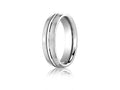 Benchmark Platinum 6mm Comfort-fit Satin-finished With High Polished Center Cut Carved Design Wedding Band Ring