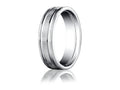Benchmark Platinum 6mm Comfort-fit Satin-finished With Parallel Grooves Carved Design Wedding Band Ring