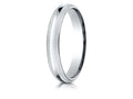 Benchmark Platinum 4mm Slightly Domed Standard Comfort-fit Wedding Band / Ring With Double Milgrain