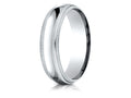 Benchmark Platinum 6mm Slightly Domed Standard Comfort-fit Wedding Band / Ring With Double Milgrain