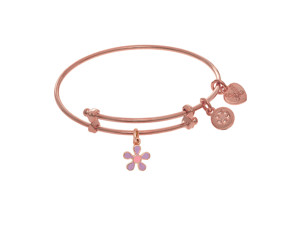 Pink Finish Expandable Tween Brass Bangle With Pin K Angelica Collection Bangle (Small)