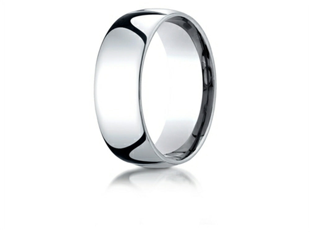 Benchmark Platinum 8mm Slightly Domed Standard Comfort-fit Ring