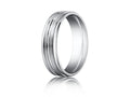 Benchmark Platinum 6mm Comfort-fit Satin-finished Polished Center and Round Edge Design Wedding Band Ring