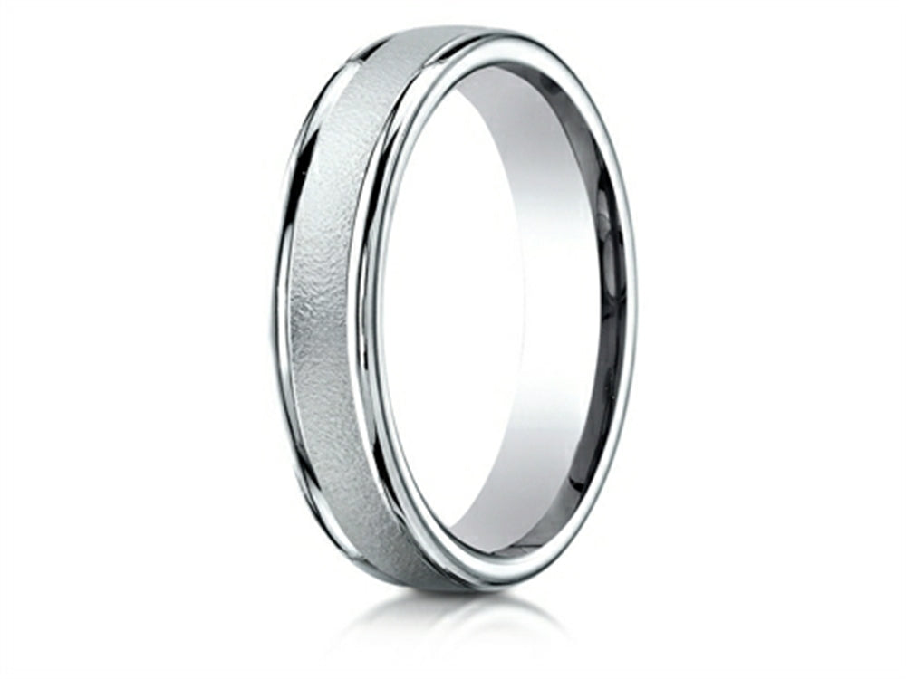 Benchmark 14k Gold 4mm Comfort-fit Wired-finished High Polished Round Edge Carved Design Wedding Band Ring