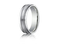Benchmark Platinum 6mm Comfort-fit Satin-finished With Milgrain Round Edge Carved Design Wedding Band Ring