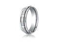 Benchmark Platinum 6mm Comfort-fit Satin-finished Polished Center Cuts And Carved Design Wedding Band Ring