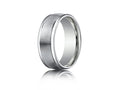 Benchmark Platinum 8mm Comfort-fit Satin-finished High Polished Round Edge Carved Design Wedding Band Ring