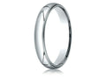Benchmark Platinum 4mm Slightly Domed Super Light Comfort-fit Wedding Band / Ring With Milgrain