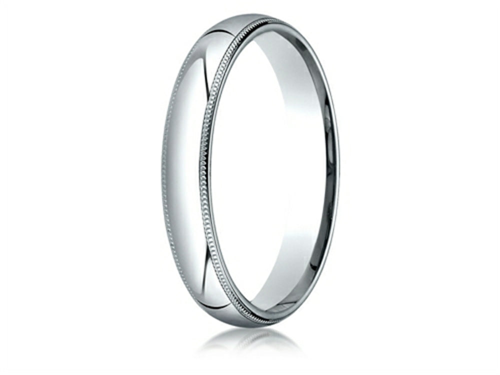 Benchmark Platinum 4mm Slightly Domed Super Light Comfort-fit Wedding Band / Ring With Milgrain